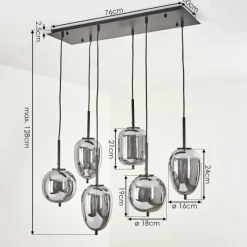 hofstein Suspension Verbania Noir, 6 lumières