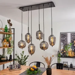 hofstein Suspension Verbania Noir, 6 lumières