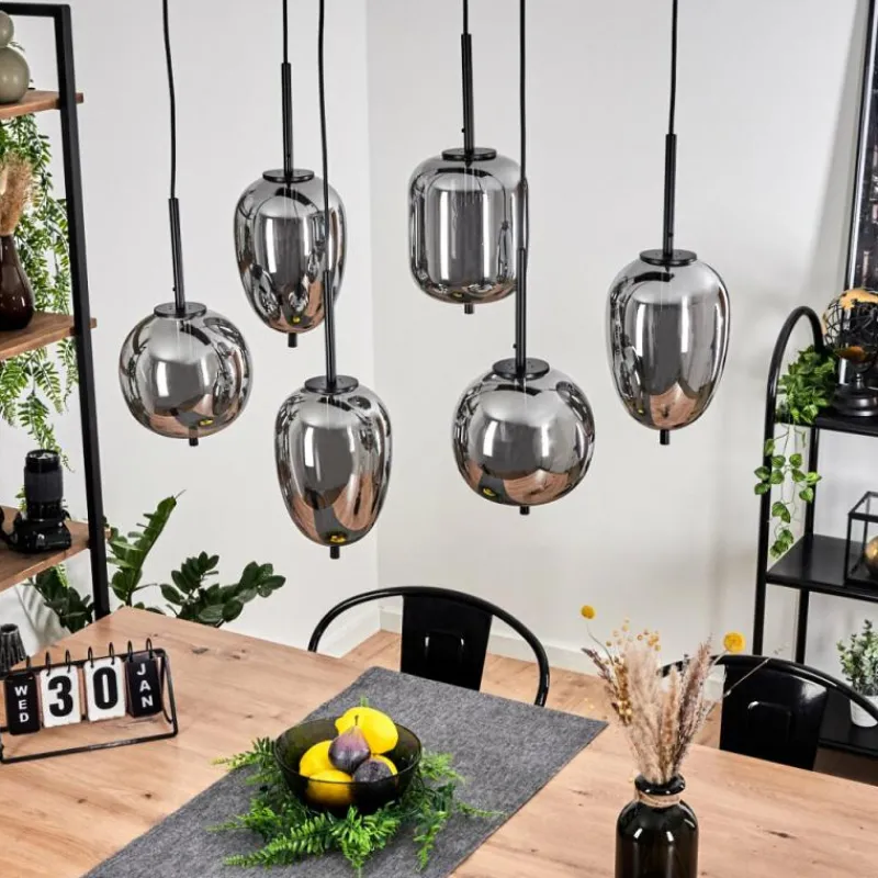 hofstein Suspension Verbania Noir, 6 lumières