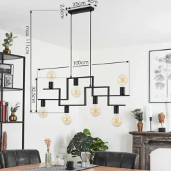 Lampes Industrielles-hofstein Suspension Verdoejo Noir, 7 lumières