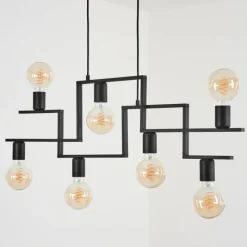 Lampes Industrielles-hofstein Suspension Verdoejo Noir, 7 lumières