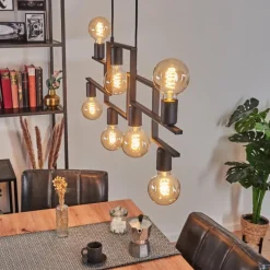 Lampes Industrielles-hofstein Suspension Verdoejo Noir, 7 lumières