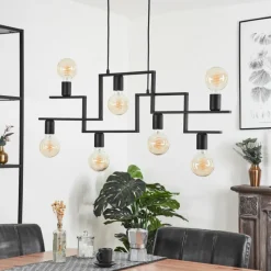 Lampes Industrielles-hofstein Suspension Verdoejo Noir, 7 lumières