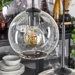 hofstein Suspension Verre 15 cm, 20 cm, 25 cm, 30cm Koyoto Clair, 5 lumières