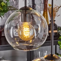 hofstein Suspension Verre 15 cm, 20 cm, 25 cm, 30cm Koyoto Clair, 5 lumières