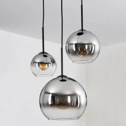 Suspension Verre Fumé-hofstein Suspension Verre 15 cm, 20 cm, 25 cm Koyoto Chrome, Clair, Fumé, 3 lumières