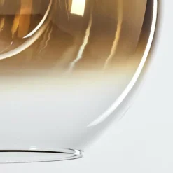 hofstein Suspension Verre 20 cm, 25 cm, 30cm Koyoto Or, Clair, 3 lumières