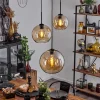 hofstein Suspension Verre 20 cm, 25 cm, 30cm Koyoto Ambre, 3 lumières