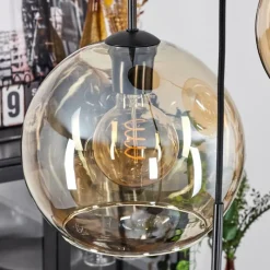 hofstein Suspension Verre 20 cm, 25 cm, 30cm Koyoto Ambre, 3 lumières