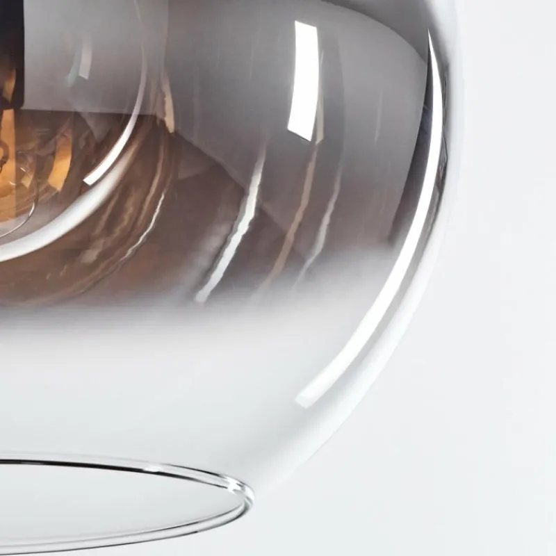 Suspension Verre Fumé-hofstein Suspension Verre 15 cm, 20 cm, 25 cm, 30cm Koyoto Chrome, Clair, Fumé, 5 lumières