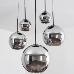 Suspension Verre Fumé-hofstein Suspension Verre 15 cm, 20 cm, 25 cm, 30cm Koyoto Chrome, Fumé, 5 lumières