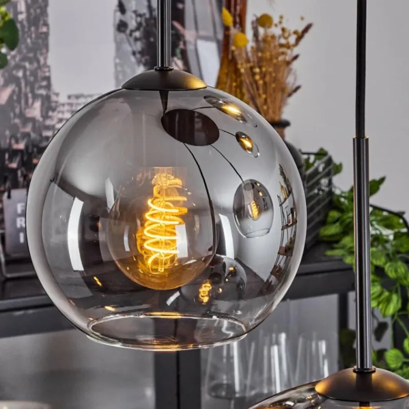 Suspension Verre Fumé-hofstein Suspension Verre 15 cm, 20 cm, 25 cm, 30cm Koyoto Clair, Fumé, 5 lumières