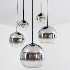 Suspension Verre Fumé-hofstein Suspension Verre 15 cm, 20 cm, 25 cm, 30cm Koyoto Clair, Fumé, 5 lumières