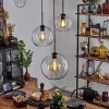 hofstein Suspension Verre 20 cm, 25 cm, 30cm Koyoto Clair, 3 lumières