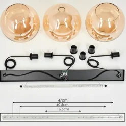 hofstein Suspension Verre 30 cm Koyoto Ambre, 3 lumières