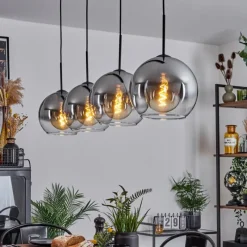 Suspension Verre Fumé-hofstein Suspension Verre 25 cm Koyoto Clair, Fumé, 4 lumières