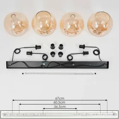 hofstein Suspension Verre 25 cm Koyoto Ambre, 4 lumières