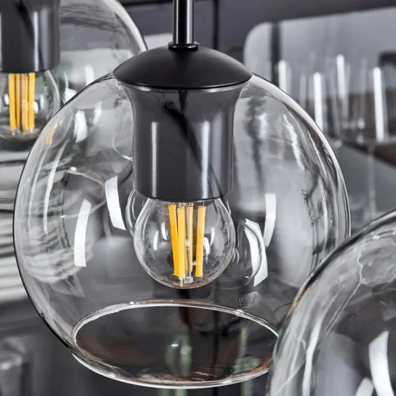 hofstein Suspension Verre 15 cm Koyoto Clair, 5 lumières