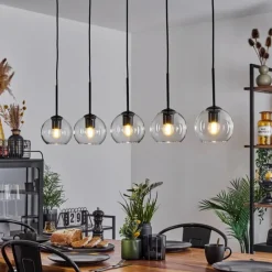 hofstein Suspension Verre 15 cm Koyoto Clair, 5 lumières