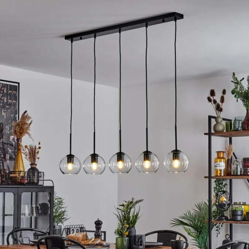 hofstein Suspension Verre 15 cm Koyoto Clair, 5 lumières