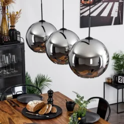 Suspension Verre Fumé-hofstein Suspension Verre 30 cm Koyoto Chrome, Fumé, 3 lumières