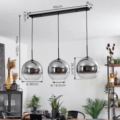 Suspension Verre Fumé-hofstein Suspension Verre 30 cm Koyoto Clair, Fumé, 3 lumières