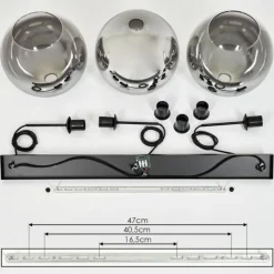 Suspension Verre Fumé-hofstein Suspension Verre 30 cm Koyoto Clair, Fumé, 3 lumières