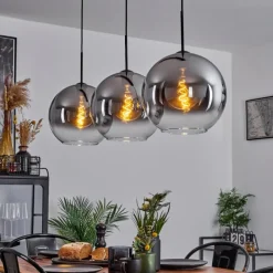 Suspension Verre Fumé-hofstein Suspension Verre 30 cm Koyoto Clair, Fumé, 3 lumières
