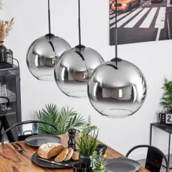 Suspension Verre Fumé-hofstein Suspension Verre 30 cm Koyoto Clair, Fumé, 3 lumières