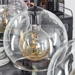 hofstein Suspension Verre 25 cm Koyoto Clair, 4 lumières