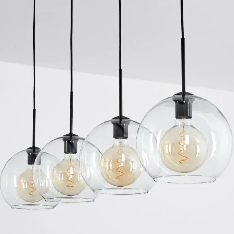 hofstein Suspension Verre 25 cm Koyoto Clair, 4 lumières