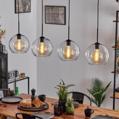 hofstein Suspension Verre 25 cm Koyoto Clair, 4 lumières