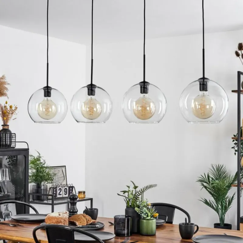 hofstein Suspension Verre 25 cm Koyoto Clair, 4 lumières