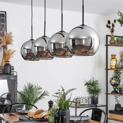 Suspension Verre Fumé-hofstein Suspension Verre 25 cm Koyoto Chrome, Fumé, 4 lumières