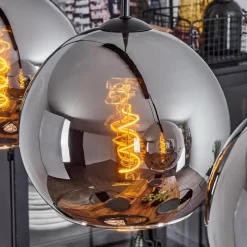 Suspension Verre Fumé-hofstein Suspension Verre 25 cm Koyoto Chrome, Fumé, 4 lumières