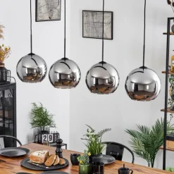 Suspension Verre Fumé-hofstein Suspension Verre 25 cm Koyoto Chrome, Fumé, 4 lumières