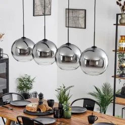 Suspension Verre Fumé-hofstein Suspension Verre 30 cm Koyoto Clair, Fumé, 4 lumières