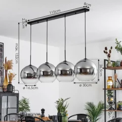 Suspension Verre Fumé-hofstein Suspension Verre 30 cm Koyoto Clair, Fumé, 4 lumières