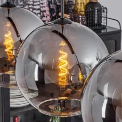 Suspension Verre Fumé-hofstein Suspension Verre 30 cm Koyoto Clair, Fumé, 4 lumières