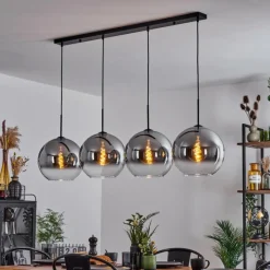 Suspension Verre Fumé-hofstein Suspension Verre 30 cm Koyoto Clair, Fumé, 4 lumières