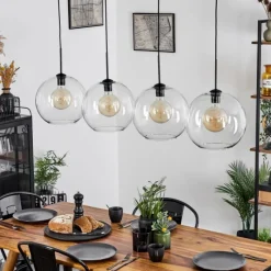 hofstein Suspension Verre 30 cm Koyoto Clair, 4 lumières