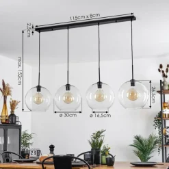 hofstein Suspension Verre 30 cm Koyoto Clair, 4 lumières