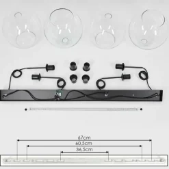 hofstein Suspension Verre 30 cm Koyoto Clair, 4 lumières
