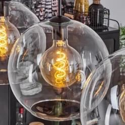 hofstein Suspension Verre 30 cm Koyoto Clair, 4 lumières