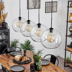 hofstein Suspension Verre 30 cm Koyoto Clair, 4 lumières