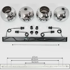 Suspension Verre Fumé-hofstein Suspension Verre 30 cm Koyoto Chrome, Fumé, 4 lumières