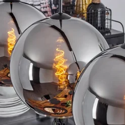 Suspension Verre Fumé-hofstein Suspension Verre 30 cm Koyoto Chrome, Fumé, 4 lumières