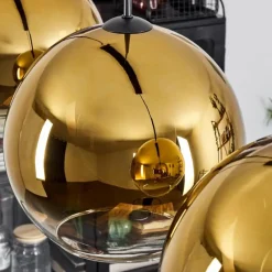 hofstein Suspension Verre 30 cm Koyoto Or, Clair, 3 lumières