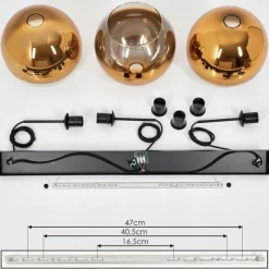 hofstein Suspension Verre 30 cm Koyoto Or, Clair, 3 lumières