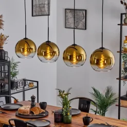 hofstein Suspension Verre 25 cm Koyoto Or, Clair, 4 lumières